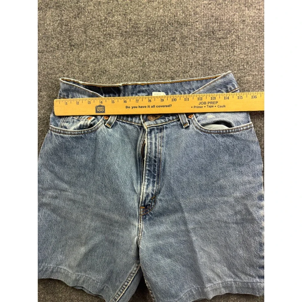 Vintage Levi's 512 Denim Shorts Womens 13 Long Blue High Waisted Slim Tapered